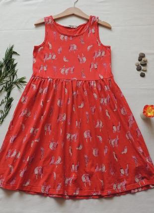 Платье красное h&m 8-9 лет