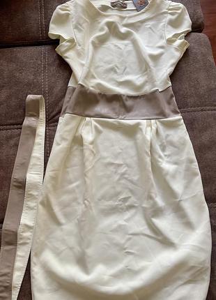 1+1=3❗️молочне сукню зі шкіряною вставкою miramod