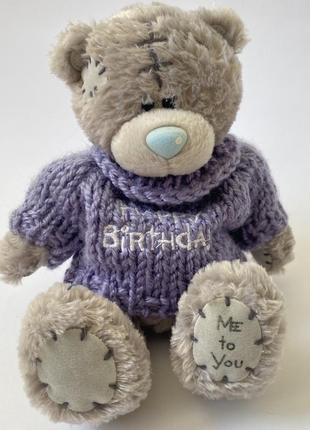Ведмедик тедді в светрі з написом teddy оригінал me to you10 фото