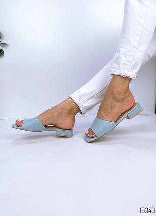 Шлепанцы шлепки женские на квадратном каблуке широком низкий ход классика