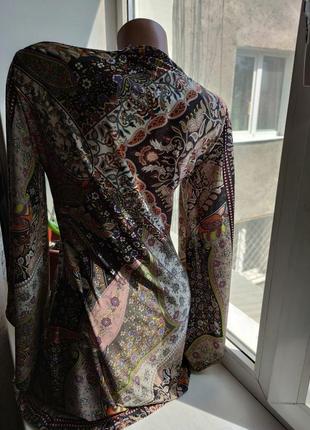 Шелковое платье с расклешенными рукавами6 фото
