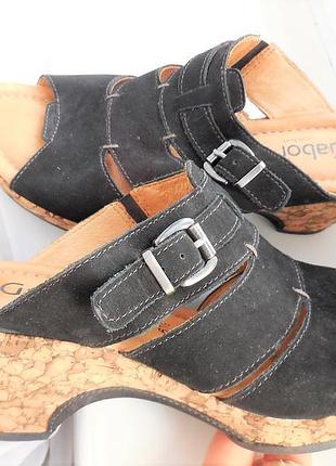 Шкіряні босоніжки gabor на танкетці сабо, сандалі ecco 39-40р.-26,5 см