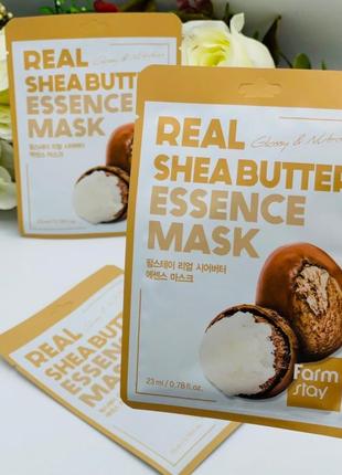 Тканинна маска з маслом ши farmstay real shea butter essence mask2 фото