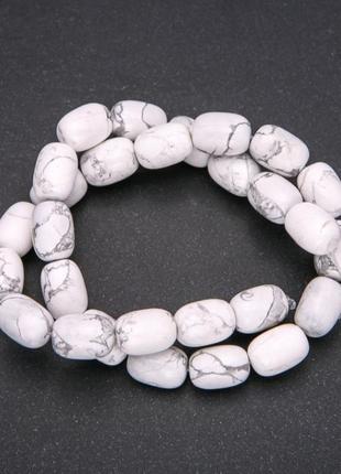 Намистини з натурального каменю кахолонг намистина "бочонок" d-10х14(+-)мм l-38см