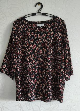 Вільна чорна, кольорова блузка з віскози, на l-xl