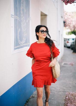 Сукня лляна  з кишенями mango