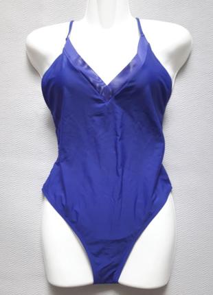 Классный слитный купальник без чашек сзади с переплётом papaya