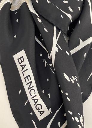 Шелковый платок бренд balenciaga винтаж шов роуль 100%шелк5 фото