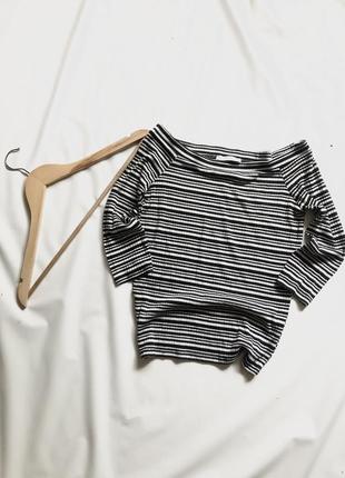 Смугастий топ з довгими волоссям,лонгслив zara,hm