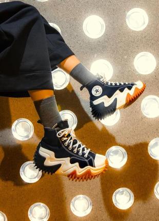 Кеди converse run star motion hi 171545c black текстиль унісекс