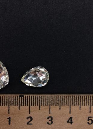 Страз в цапах 10*14мм (скло) прозорий