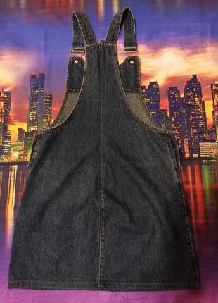 Rainbow джинсовий комбінезон з спідницею спідниця сукня плаття платя з кишенями синя синій bonprix5 фото