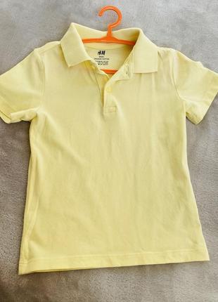Жёлтое поло h&m