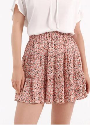 Коротка квіткова міні юбка спідниця2 фото