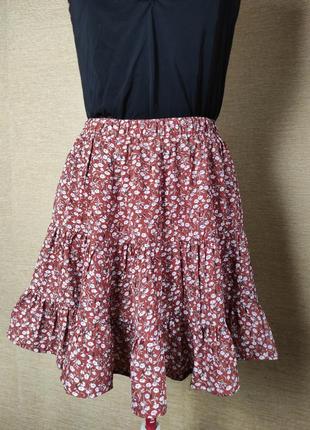 Коротка квіткова міні юбка спідниця