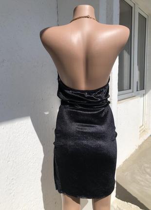 Плаття комбінація міні сукня комбінація міні велюрове з розрізом на нозі6 фото