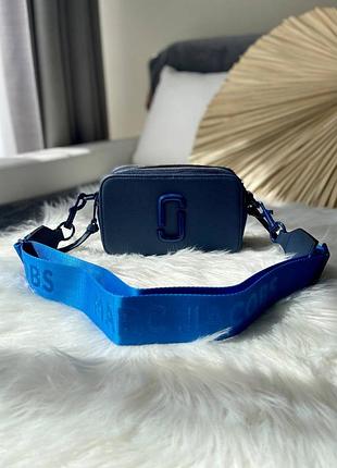 Marc jacobs total dark blue logo новинка трендова жіноча сумочка марк джейкобс індиго темно синя блакитна брендова сумка індиго блакитна синя