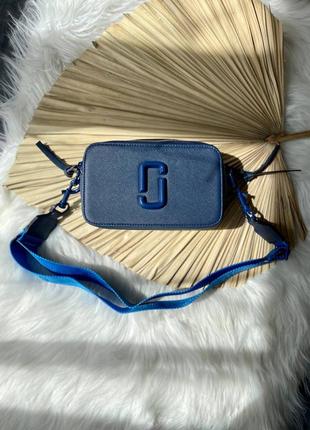 Marc jacobs total dark blue logo новинка трендова жіноча сумочка марк джейкобс індиго темно синя блакитна брендовая сумка индиго голубая синяя