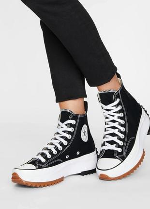 Новинка!!! кеди converse run star hike high 166800c black текстиль3 фото