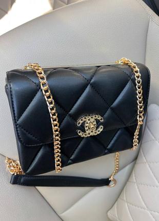Розкішна брендова чорна сумочка в стилі chanel 25 black шикарная черная сумка под шанель с красной подкладкой внутри4 фото