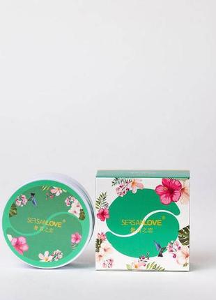 Гідрогелеві патчі під очі sersanlove green tea gel eye mask з зеленим чаєм 60 шт.1 фото