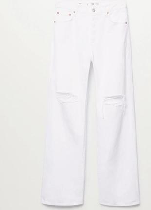 Белые джинсы с разрезами mango5 фото