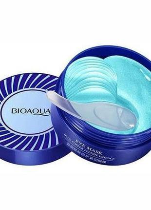 Гідрогелеві патчі під очі bioaqua blue copper peptide essence eye mask з пептидами блакитний міді 60 шт1 фото