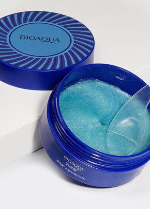 Гідрогелеві патчі під очі bioaqua blue copper peptide essence eye mask з пептидами блакитний міді 60 шт2 фото