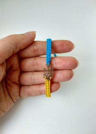 Браслет україна синьо-жовтий браслет із гербом україни. патріотична символіка4 фото