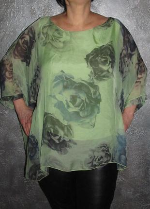 Натуральный шелк блуза италия р. 14-165 фото