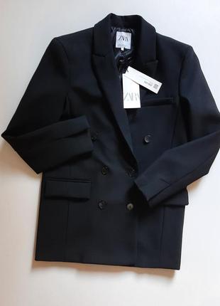 Чёрный блейзер оверсайз zara original spain new collection пиджак зара9 фото