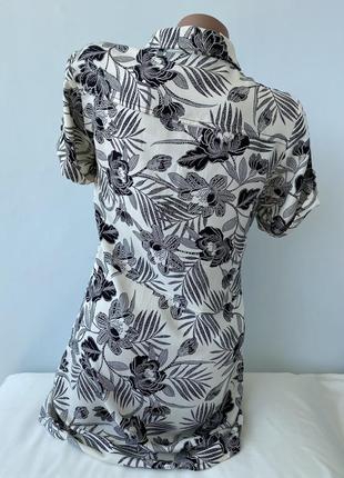 Платье рубашка вискозное в цветочный принт3 фото
