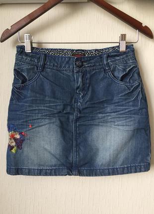 Спідниця джинс вишивка catimini франція