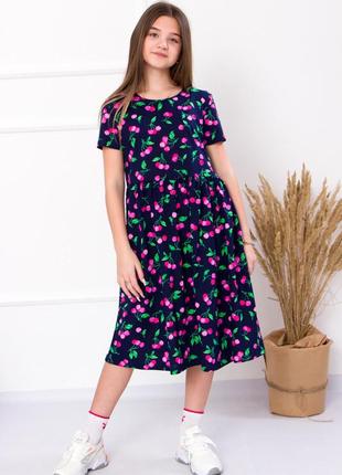 Підліткова сукня модна, модное платье миди макси длины вишни авокадо2 фото