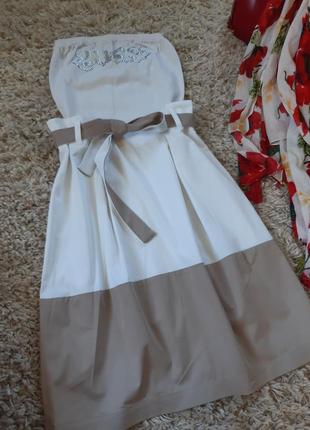 Шикарная летняя юбка миди в бело/бежевых тонах ,nuvola/италия,  р. xs- s3 фото