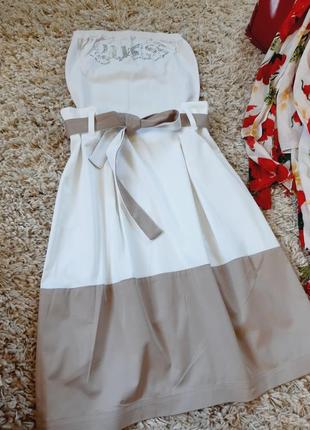 Шикарная летняя юбка миди в бело/бежевых тонах ,nuvola/италия,  р. xs- s5 фото