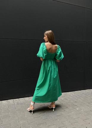Платье сарафан свободного кроя розлетайка котон белое чёрное зелёное изумруд синее2 фото