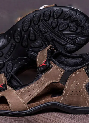 Чоловічі шкіряні сандалі e-series active drive olive е ол. active4 фото