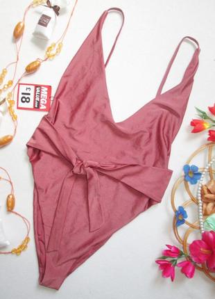 Мега классный слитный купальник цвета пыльной розы с поясом asos 06-22🍒🍹🍒