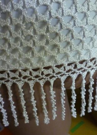 Шикарная блуза - бахрома,ажур ,бусинки3 фото