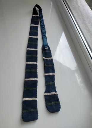 Вязаный квадратный полосатый галстук tommy hilfiger