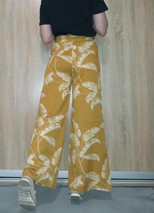 Крутые брюки палаццо с карманами на высокой посадки из вискозы6 фото