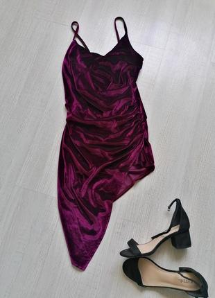 💋мегасексуальна міні сукня винного відтінку ❤️оксамитове плаття на бретелях на запах ❤️вечірня сукня3 фото