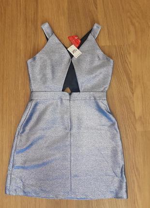 Коктейльное платье, серебристо- голубое, англия, р. m или l4 фото