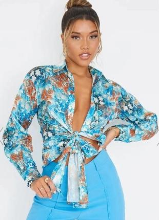 Сорочка з довгим рукавом на зав'язках 44/м