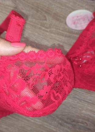 Бюсгалтер червоний чорний anfen 21-006 80е м'яка чашка на кістки без паралону