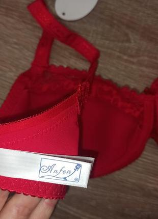 Бюсгалтер червоний чорний anfen 21-006 80е м'яка чашка на кістки без паралону