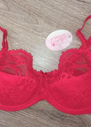 Бюсгалтер червоний чорний anfen 21-006 80е м'яка чашка на кістки без паралону