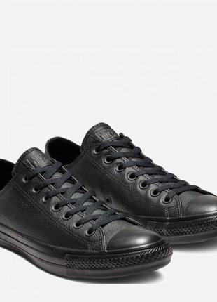 Converse chuck taylor all star ox black mono 135253c унісекс кеди black 100% шкіра5 фото