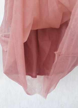 Фатиновая юбка -миди цвета пыльной розы3 фото